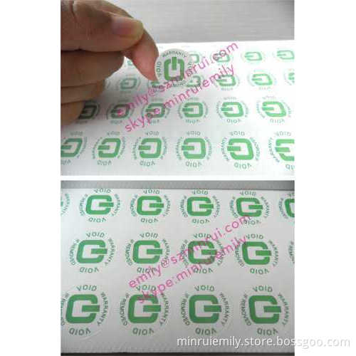 Minrui 25x5mm Warranty Void Stickers,security Tamper Proof Calibration Labels,warranty Void Destructible Adhesive Labels 
